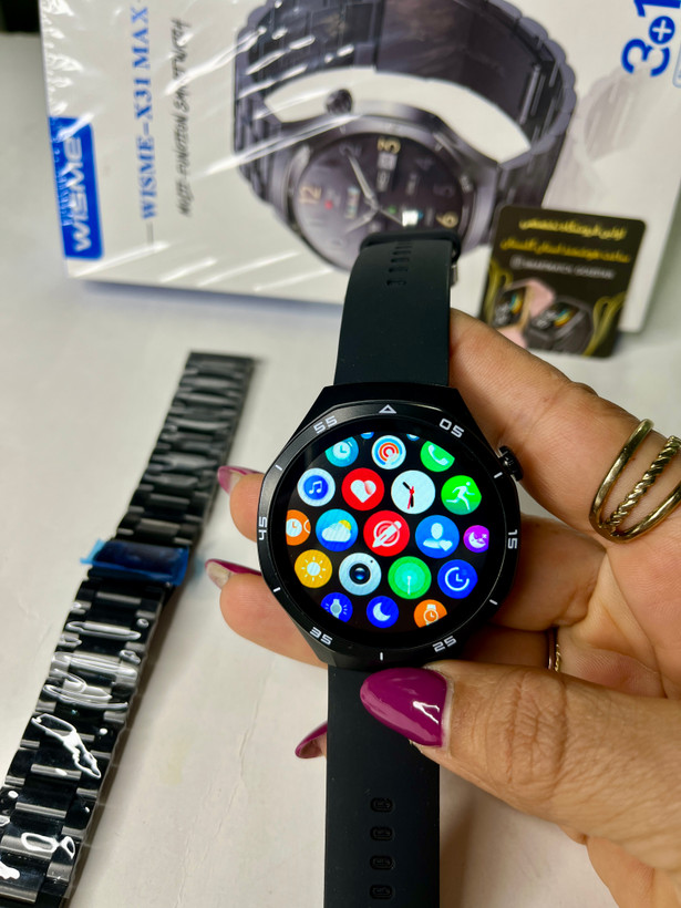 ساعت هوشمندصفحه گرد wisme -x31 max مناسب آقایان