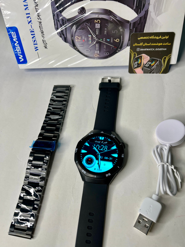 ساعت هوشمندصفحه گرد wisme -x31 max مناسب آقایان